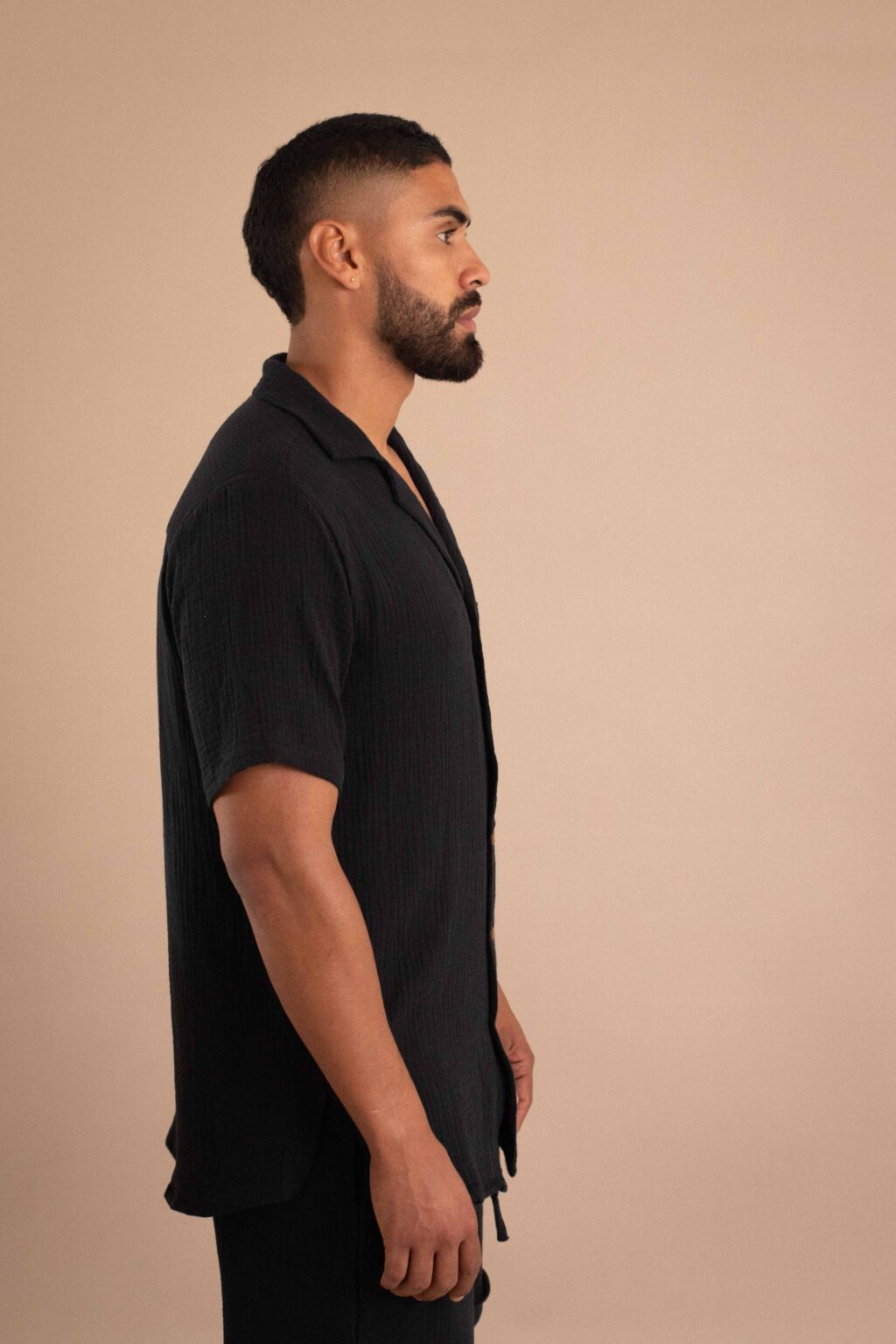 Set Huellas, conjunto de algodón texturizado color negro