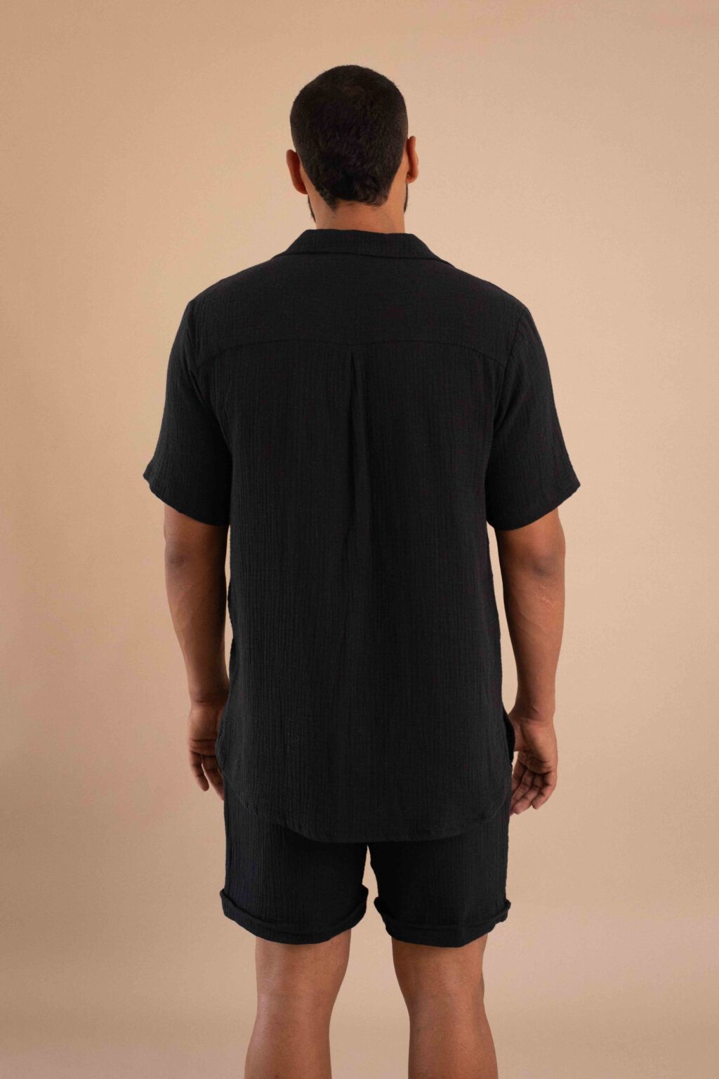 Set Huellas, conjunto de algodón texturizado color negro